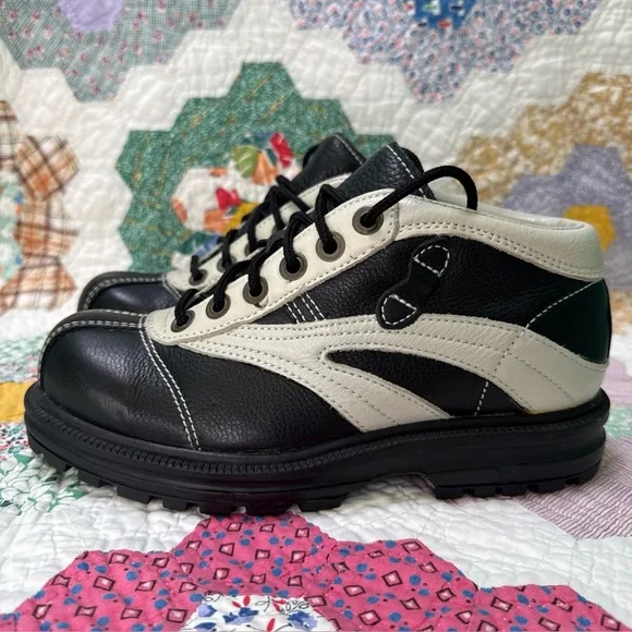 Vintage Nine West Chunky 90s Y2K Lace-up Sneaker Boots Size 6.5 - Picture 4 of 12